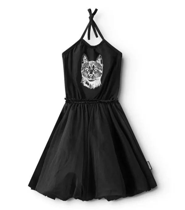 NUNUNU Cool Cat Collar Dress