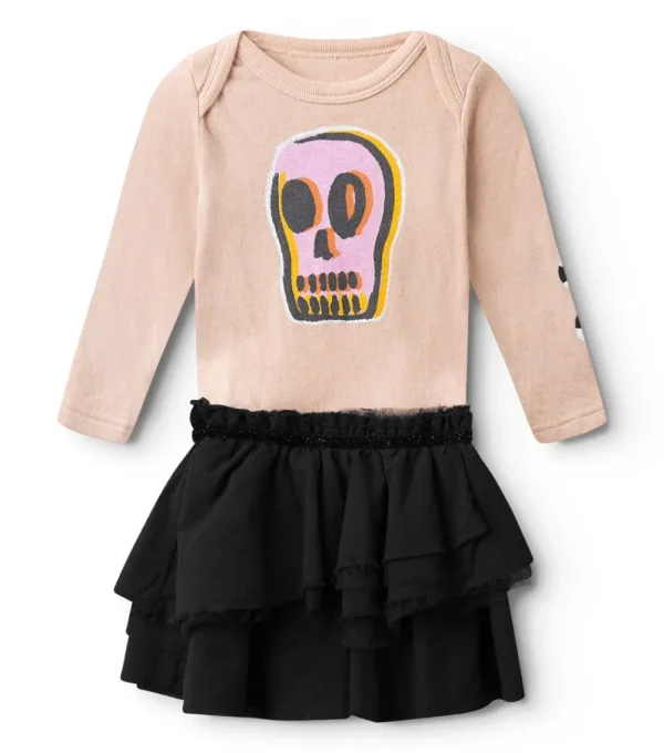 NUNUNU Dizzy Skull Onesie Skirt