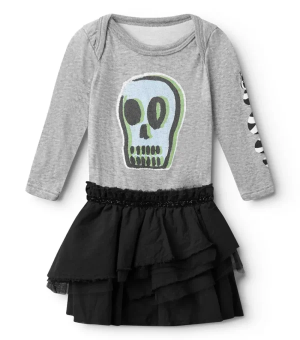 NUNUNU Dizzy Skull Onesie Skirt