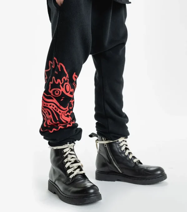 NUNUNU French Terry Dragon Baggy Pants