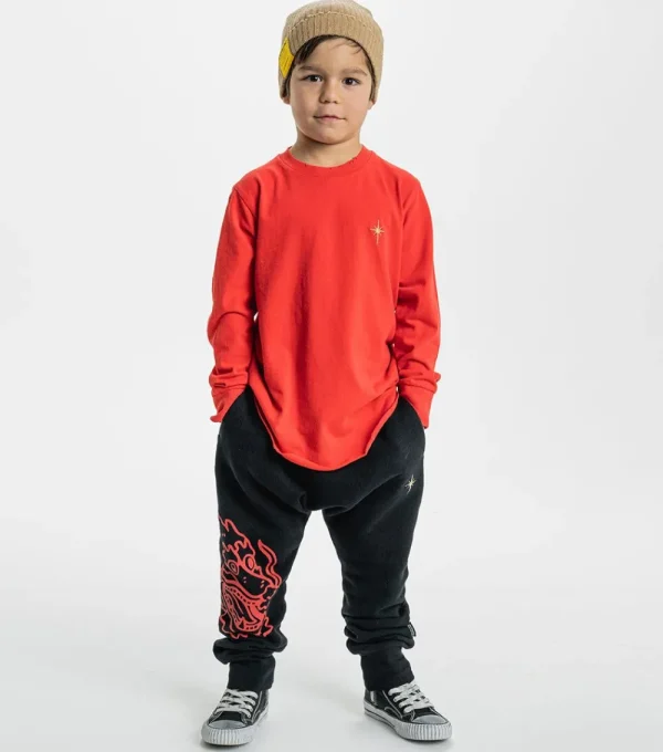 NUNUNU French Terry Dragon Baggy Pants