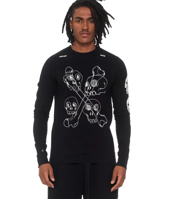 NUNUNU Men'S Multi Skull Shirt