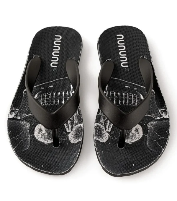 NUNUNU Skull Flip Flops