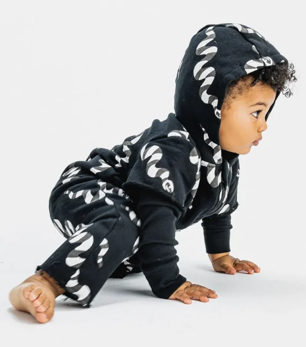 NUNUNU Stripey Snakes Hooded Overall