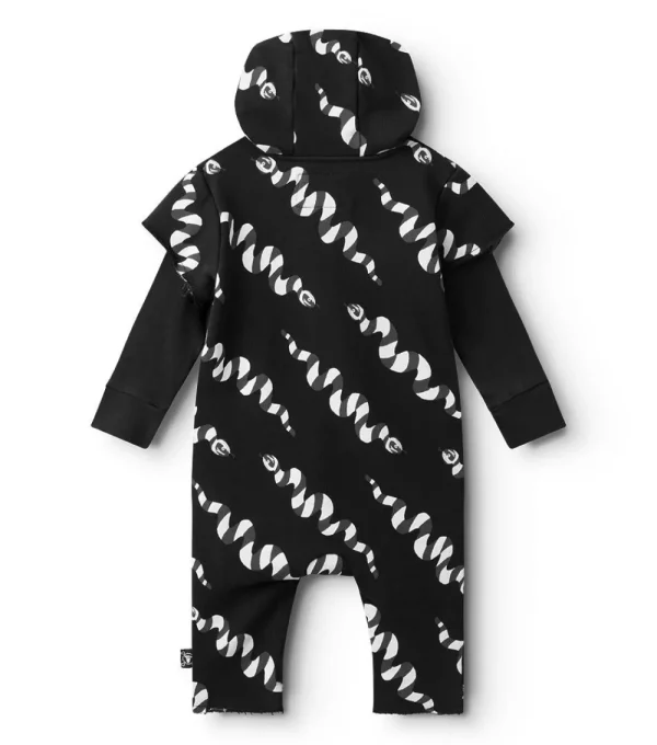 NUNUNU Stripey Snakes Hooded Overall