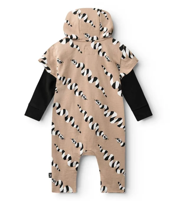 NUNUNU Stripey Snakes Hooded Overall