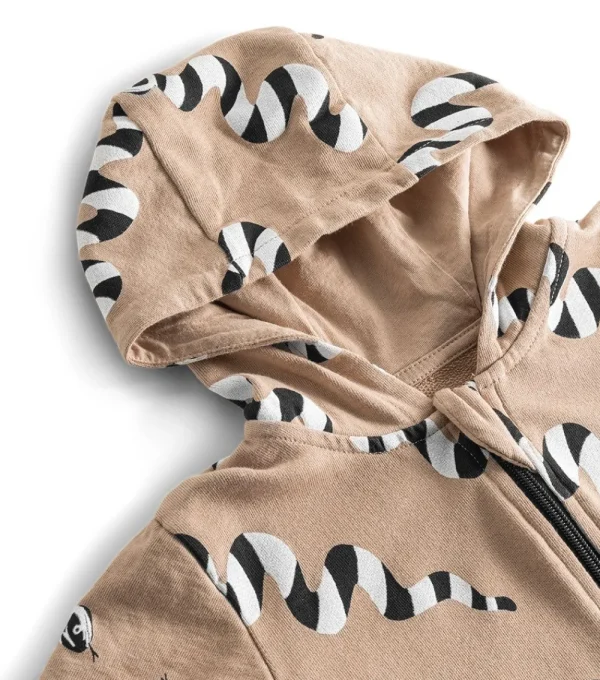 NUNUNU Stripey Snakes Hooded Overall